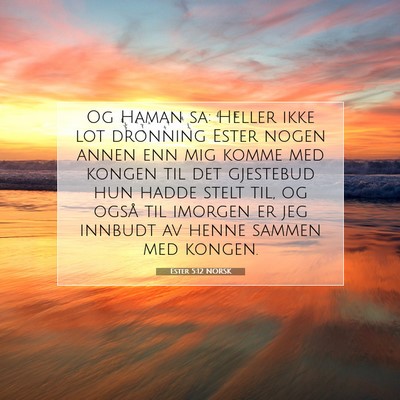 Picture 07 - Ester 5:12 NORSK - Og Haman sa: Heller ikke lot dronning Ester nogen - Bible Verse Picture