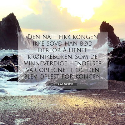 Picture 07 - Ester 6:1 NORSK - Den natt fikk kongen ikke sove; han bød derfor - Bible Verse Picture