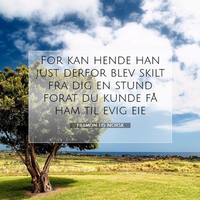 Picture 07 - Filemon 1:15 NORSK - For kan hende han just derfor blev skilt fra dig - Bible Verse Picture