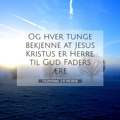 Picture 07 - Filipperne 2:11 NORSK - Og hver tunge bekjenne at Jesus Kristus er Herre, - Bible Verse Picture