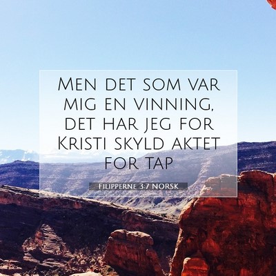 Picture 07 - Filipperne 3:7 NORSK - Men det som var mig en vinning, det har jeg for - Bible Verse Picture