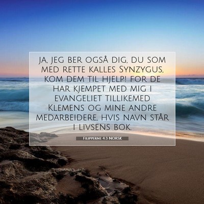 Picture 07 - Filipperne 4:3 NORSK - ja, jeg ber også dig, du som med rette kalles - Bible Verse Picture
