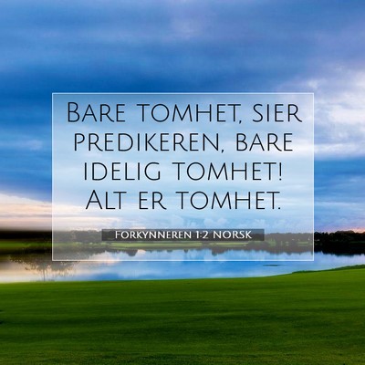 Picture 07 - Forkynneren 1:2 NORSK - Bare tomhet, sier predikeren, bare idelig tomhet! - Bible Verse Picture