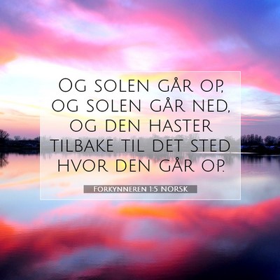 Picture 07 - Forkynneren 1:5 NORSK - Og solen går op, og solen går ned, og den - Bible Verse Picture