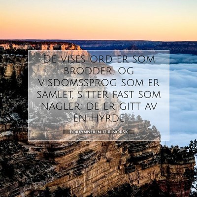 Picture 07 - Forkynneren 12:11 NORSK - De vises ord er som brodder, og visdomssprog som - Bible Verse Picture