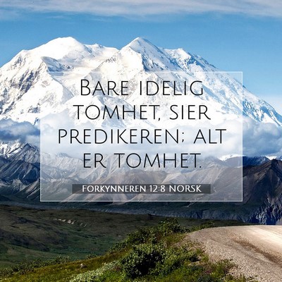 Picture 07 - Forkynneren 12:8 NORSK - Bare idelig tomhet, sier predikeren; alt er - Bible Verse Picture