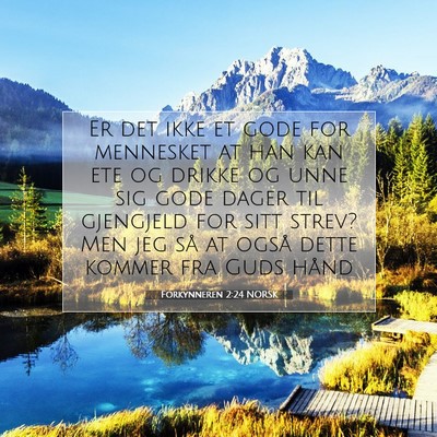 Picture 07 - Forkynneren 2:24 NORSK - Er det ikke et gode for mennesket at han kan ete - Bible Verse Picture