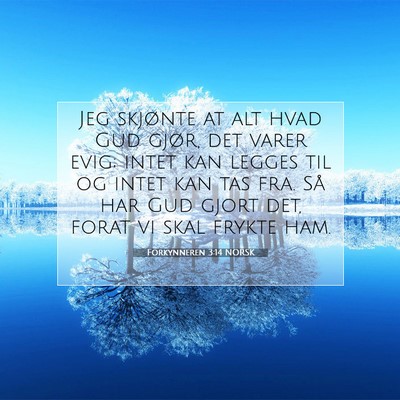 Picture 07 - Forkynneren 3:14 NORSK - Jeg skjønte at alt hvad Gud gjør, det varer - Bible Verse Picture