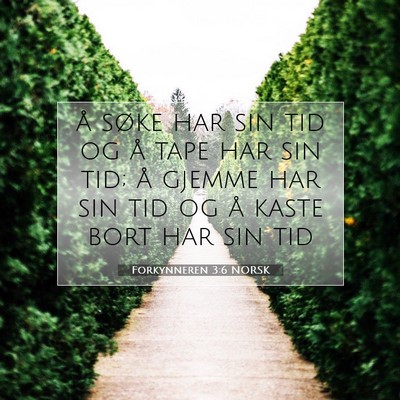 Picture 07 - Forkynneren 3:6 NORSK - å søke har sin tid og å tape har sin tid; å - Bible Verse Picture