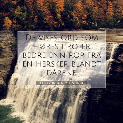 Picture 07 - Forkynneren 9:17 NORSK - De vises ord som høres i ro, er bedre enn rop - Bible Verse Picture