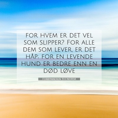Picture 07 - Forkynneren 9:4 NORSK - for hvem er det vel som slipper? For alle dem som - Bible Verse Picture