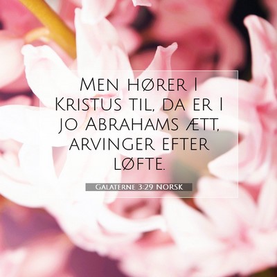 Picture 07 - Galaterne 3:29 NORSK - Men hører I Kristus til, da er I jo Abrahams - Bible Verse Picture