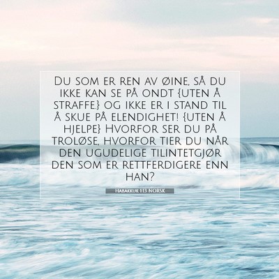 Picture 07 - Habakkuk 1:13 NORSK - Du som er ren av øine, så du ikke kan se på - Bible Verse Picture