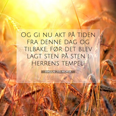 Picture 07 - Haggai 2:15 NORSK - Og gi nu akt på tiden fra denne dag og tilbake, - Bible Verse Picture