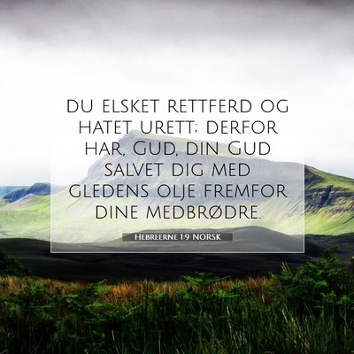 Picture 07 - Hebreerne 1:9 NORSK - du elsket rettferd og hatet urett; derfor har, - Bible Verse Picture