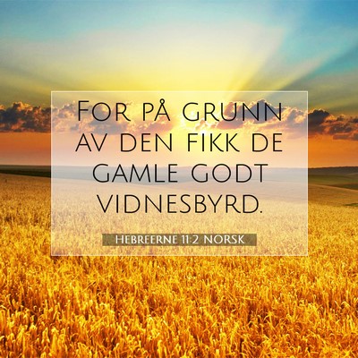 Picture 07 - Hebreerne 11:2 NORSK - For på grunn av den fikk de gamle godt - Bible Verse Picture
