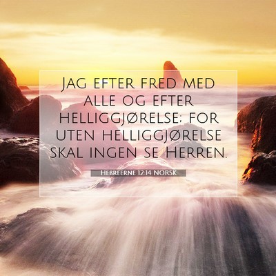 Picture 07 - Hebreerne 12:14 NORSK - Jag efter fred med alle og efter helliggjørelse; - Bible Verse Picture