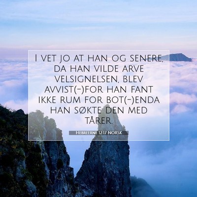 Picture 07 - Hebreerne 12:17 NORSK - I vet jo at han og senere, da han vilde arve - Bible Verse Picture