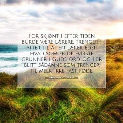 Picture 07 - Hebreerne 5:12 NORSK - For skjønt I efter tiden burde være lærere, - Bible Verse Picture