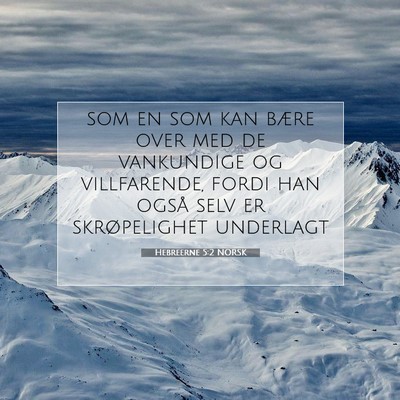 Picture 07 - Hebreerne 5:2 NORSK - som en som kan bære over med de vankundige og - Bible Verse Picture