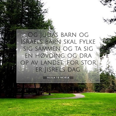 Picture 07 - Hosea 1:11 NORSK - Og Judas barn og Israels barn skal fylke sig - Bible Verse Picture