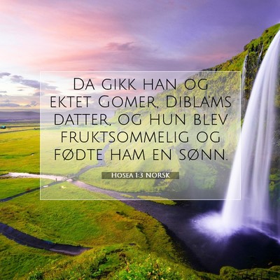Picture 07 - Hosea 1:3 NORSK - Da gikk han og ektet Gomer, Dibla'ms datter, og - Bible Verse Picture