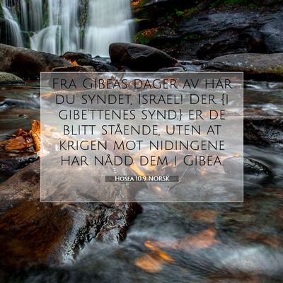 Picture 07 - Hosea 10:9 NORSK - Fra Gibeas dager av har du syndet, Israel! Der {i - Bible Verse Picture