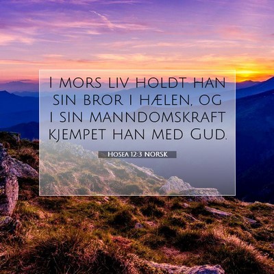 Picture 07 - Hosea 12:3 NORSK - I mors liv holdt han sin bror i hælen, og i sin - Bible Verse Picture