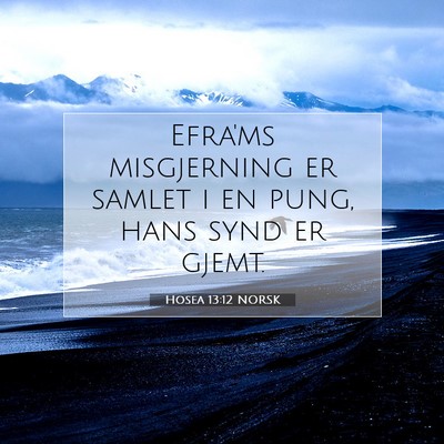 Picture 07 - Hosea 13:12 NORSK - Efra'ms misgjerning er samlet i en pung, hans - Bible Verse Picture