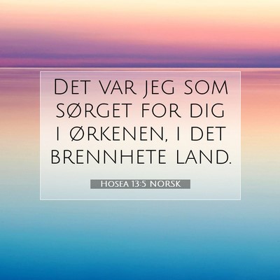 Picture 07 - Hosea 13:5 NORSK - Det var jeg som sørget for dig i ørkenen, i det - Bible Verse Picture