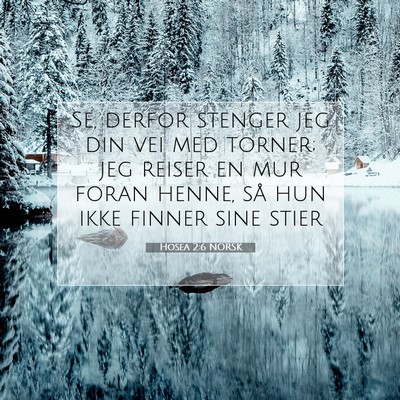 Picture 07 - Hosea 2:6 NORSK - Se, derfor stenger jeg din vei med torner; jeg - Bible Verse Picture