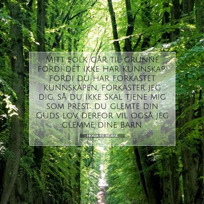 Picture 07 - Hosea 4:6 NORSK - Mitt folk går til grunne fordi det ikke har - Bible Verse Picture