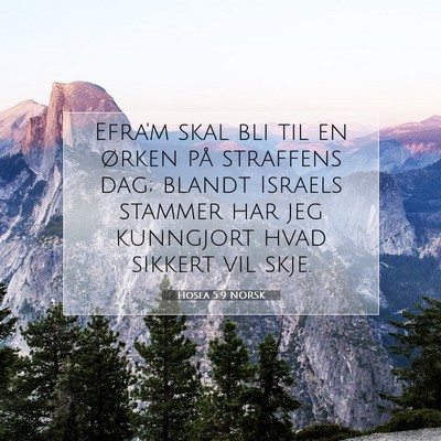 Picture 07 - Hosea 5:9 NORSK - Efra'm skal bli til en ørken på straffens dag; - Bible Verse Picture