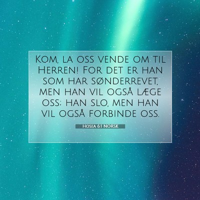 Picture 07 - Hosea 6:1 NORSK - Kom, la oss vende om til Herren! For det er han - Bible Verse Picture