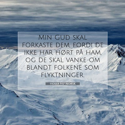 Picture 07 - Hosea 9:17 NORSK - Min Gud skal forkaste dem, fordi de ikke har - Bible Verse Picture