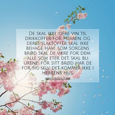 Picture 07 - Hosea 9:4 NORSK - De skal ikke ofre vin til drikkoffer for Herren, - Bible Verse Picture