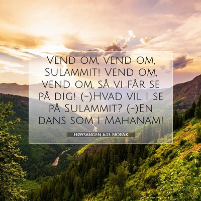 Picture 07 - Høysangen 6:13 NORSK - Vend om, vend om, Sulammit! Vend om, vend om, så - Bible Verse Picture