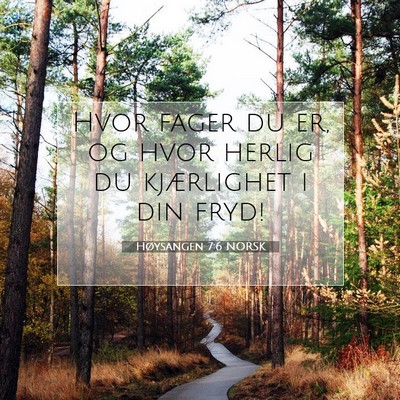 Picture 07 - Høysangen 7:6 NORSK - Hvor fager du er, og hvor herlig du kjærlighet i - Bible Verse Picture