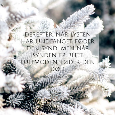 Picture 07 - Jakob 1:15 NORSK - derefter, når lysten har undfanget, føder den - Bible Verse Picture