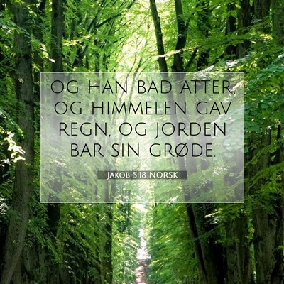 Picture 07 - Jakob 5:18 NORSK - og han bad atter, og himmelen gav regn, og jorden - Bible Verse Picture