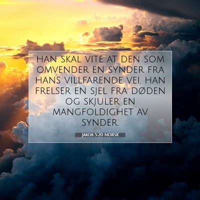 Picture 07 - Jakob 5:20 NORSK - han skal vite at den som omvender en synder fra - Bible Verse Picture