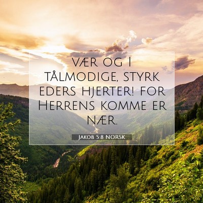 Picture 07 - Jakob 5:8 NORSK - vær og I tålmodige, styrk eders hjerter! for - Bible Verse Picture