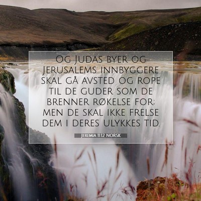 Picture 07 - Jeremia 11:12 NORSK - Og Judas byer og Jerusalems innbyggere skal gå - Bible Verse Picture