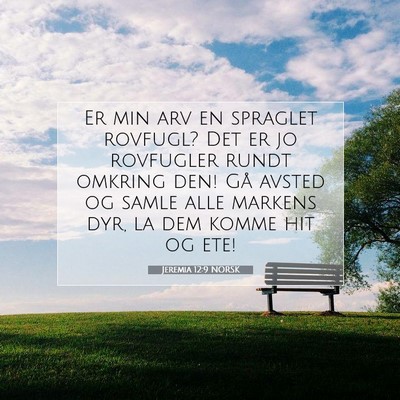 Picture 07 - Jeremia 12:9 NORSK - Er min arv en spraglet rovfugl? Det er jo - Bible Verse Picture