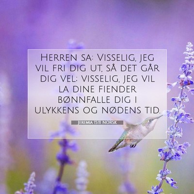 Picture 07 - Jeremia 15:11 NORSK - Herren sa: Visselig, jeg vil fri dig ut, så det - Bible Verse Picture