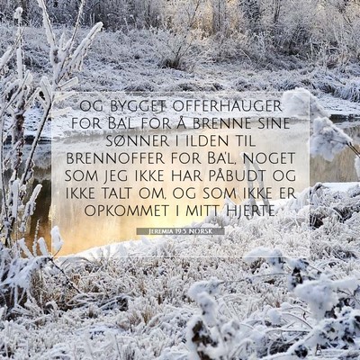 Picture 07 - Jeremia 19:5 NORSK - og bygget offerhauger for Ba'l for å brenne sine - Bible Verse Picture