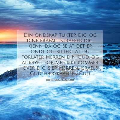 Picture 07 - Jeremia 2:19 NORSK - Din ondskap tukter dig, og dine frafall straffer - Bible Verse Picture