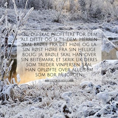 Picture 07 - Jeremia 25:30 NORSK - Og du skal profetere for dem alt dette og si til - Bible Verse Picture