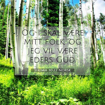 Picture 07 - Jeremia 30:22 NORSK - Og I skal være mitt folk, og jeg vil være eders - Bible Verse Picture
