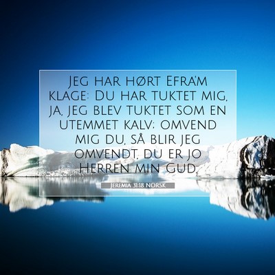 Picture 07 - Jeremia 31:18 NORSK - Jeg har hørt Efra'm klage: Du har tuktet mig, - Bible Verse Picture